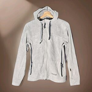 Marmot Gorpcore Polartec Style High Loft Fleece Hoodie Jacket Grey Women's M